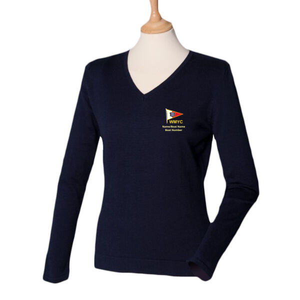 Edit Your Own Women's V Neck Knitted Sweater (H721) Thumbnail